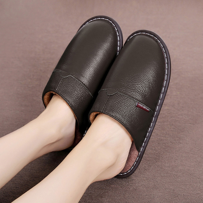 Flip Flop Leather Men - Merk Home Lederen Slippers Mannen en