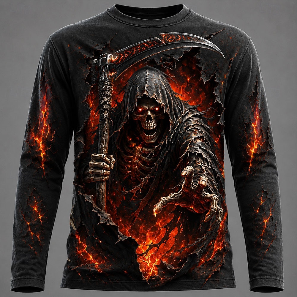 Tee Graphic Print - Halloween Heren 3D Grafisch Geprint Langarm