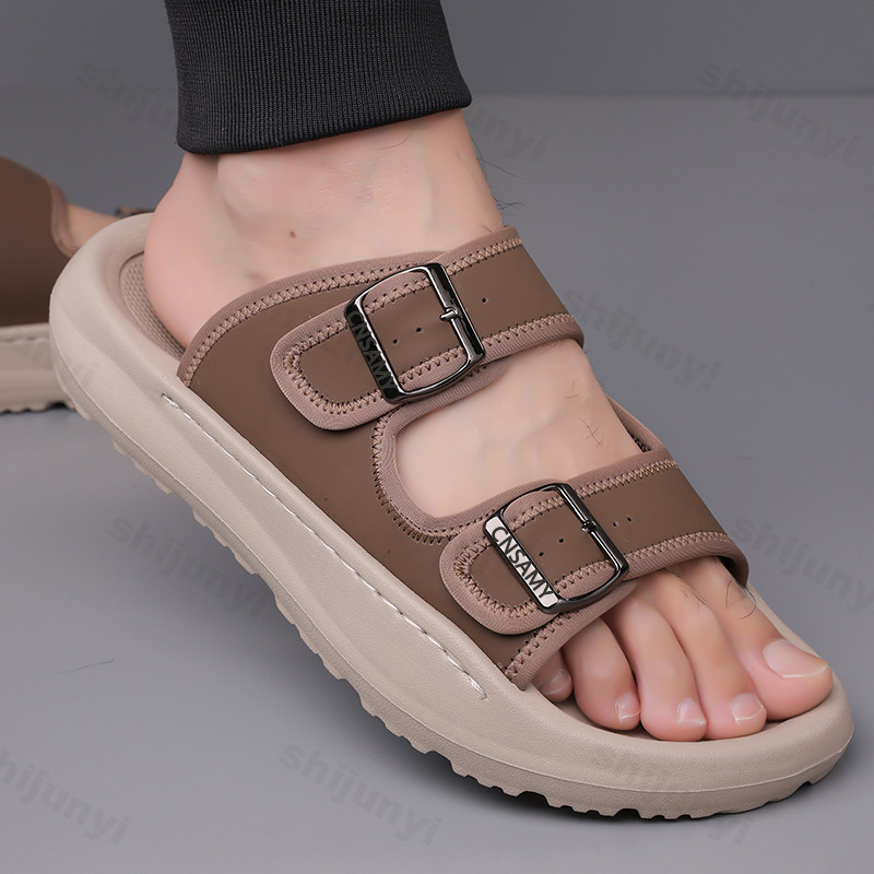 Flip Flop Leather Men - Herenslippers 2025, zomer, ademend, buitenstrandsandalen, antislip