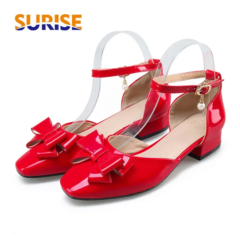 Casual Sandal Leather - Grote maten dames pumps met strik,