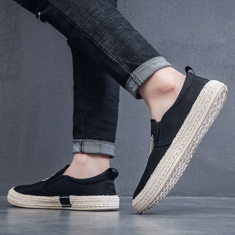 Zwart Ademende Schoenen Voor M - Espadrille Slip On recensie en prijs