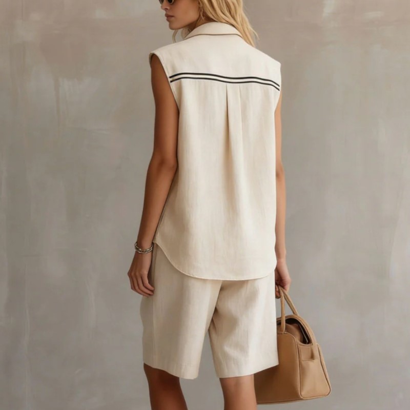 Zomermode effen linnenmix twee - Shirt Camp Collar recensie en prijs