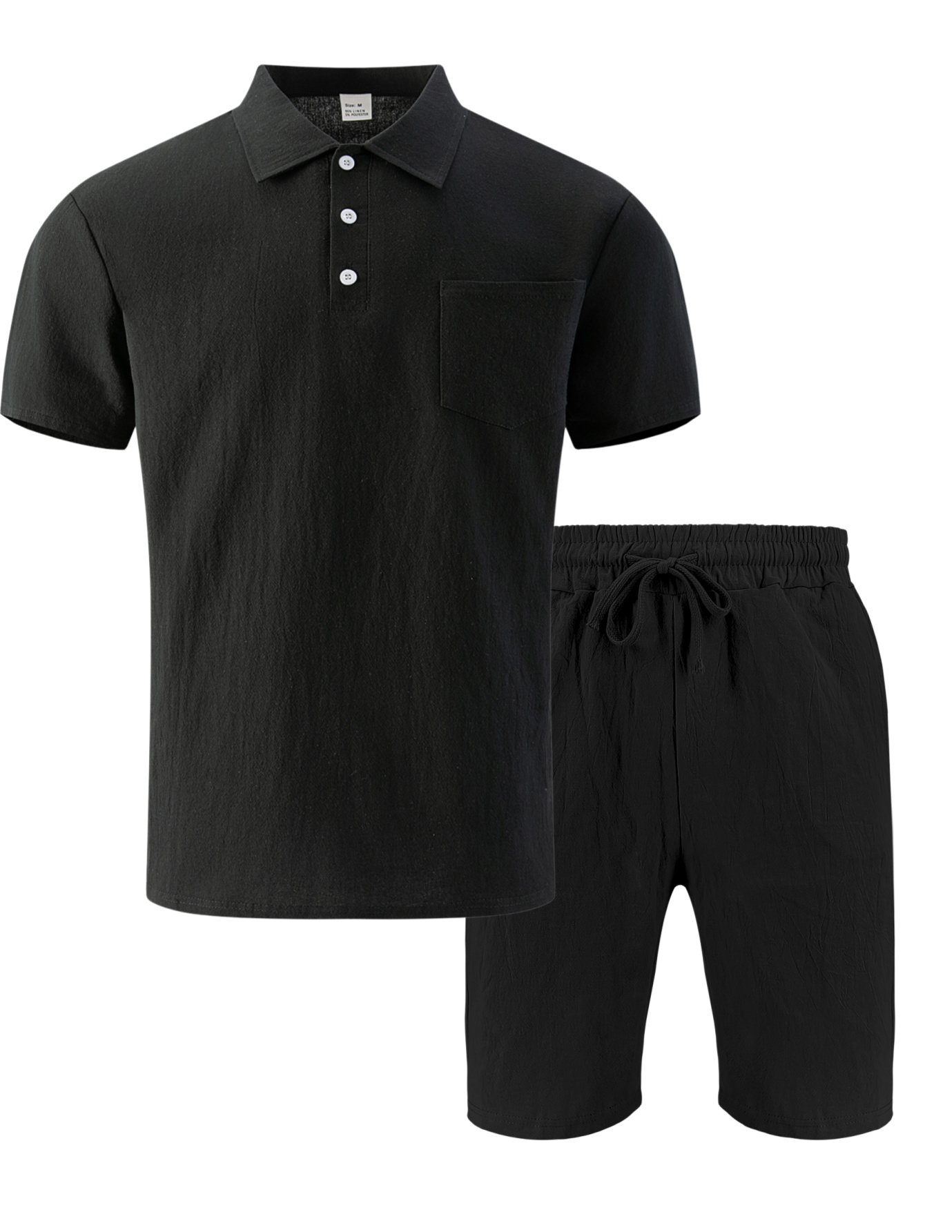 Herenset van getextureerd linn - Short Linen Drawstring recensie en prijs