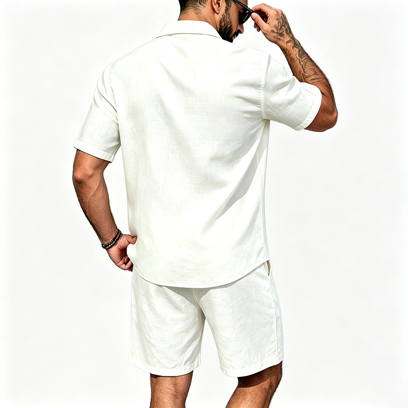 Heren linnen tweedelige outfit - Short Linen Drawstring recensie en prijs
