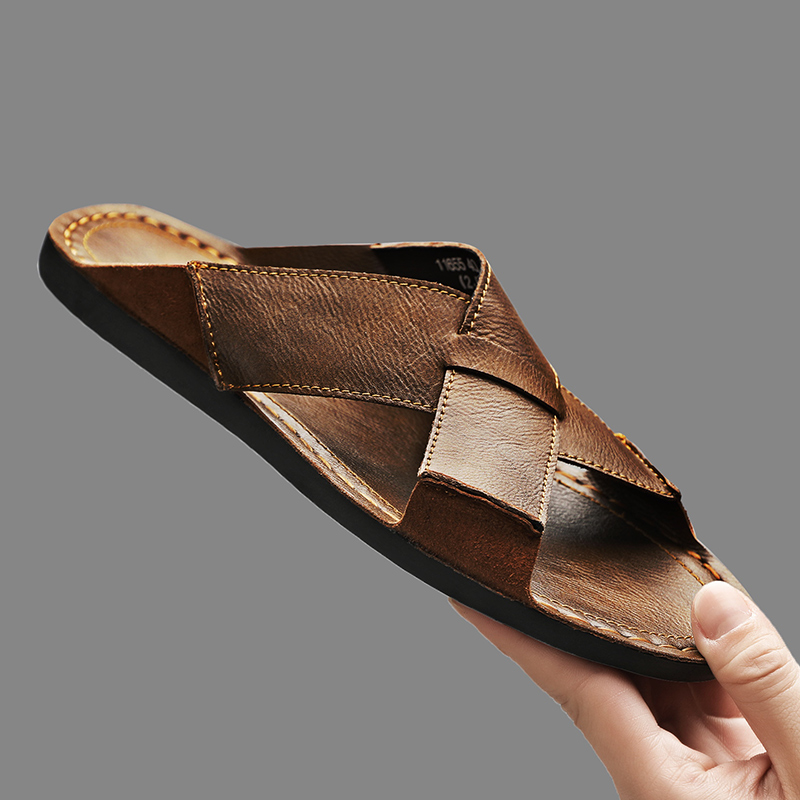 Mode Echt Leer Mannen Slippers - Flip Flop Leather Men recensie en prijs