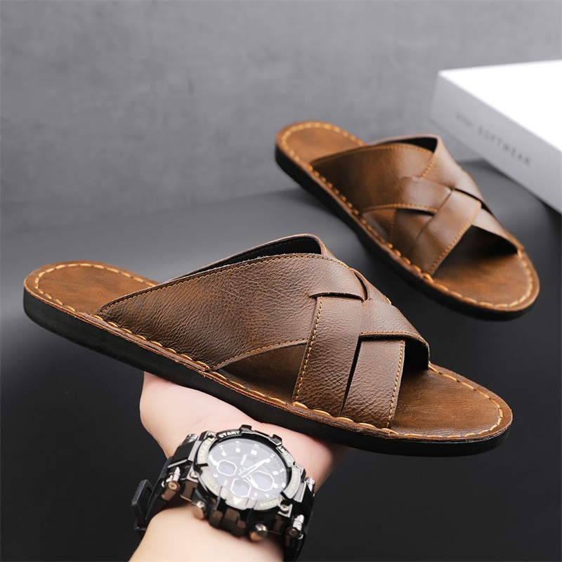 Mode Echt Leer Heren Slippers  - Flip Flop Leather Men recensie en prijs