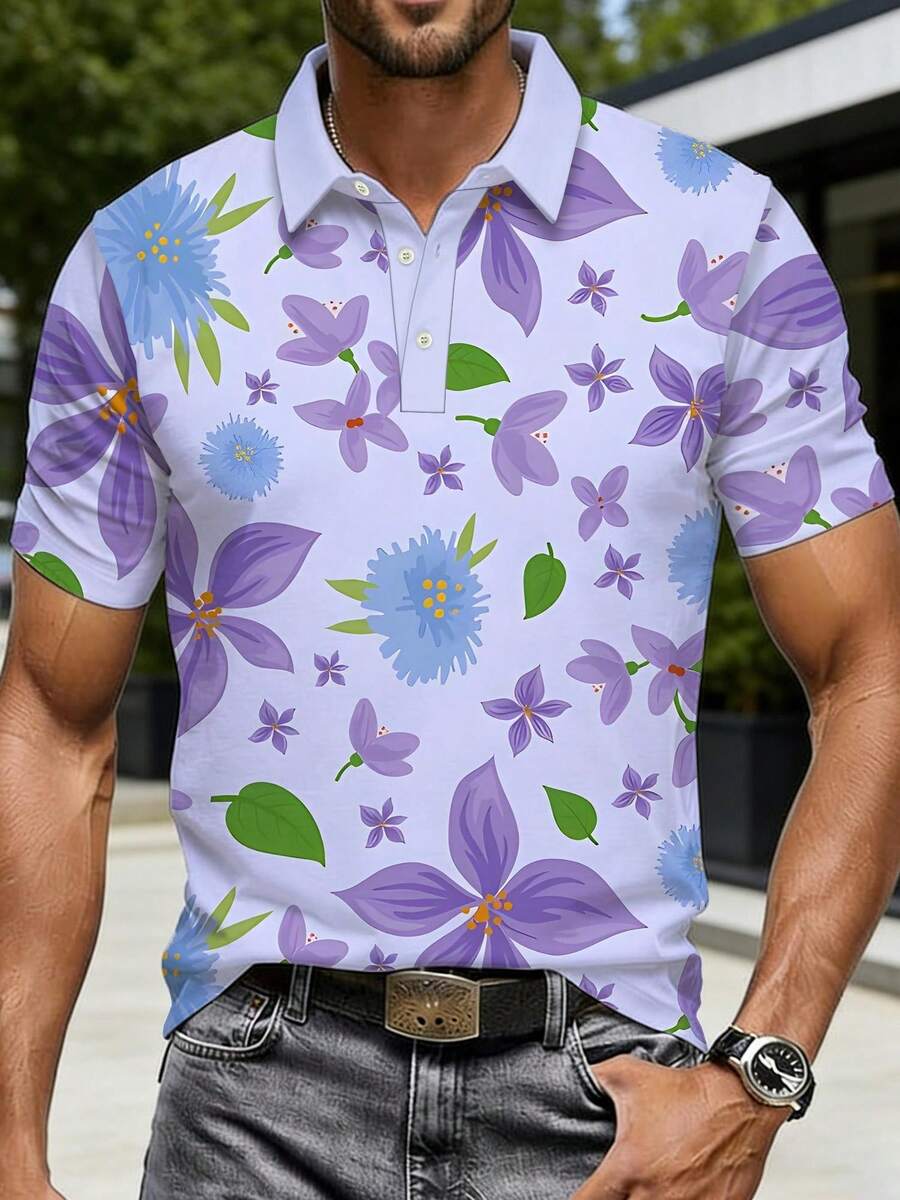 Herenshirt met bloemenprint, p - Polo Shirt Pique recensie en prijs