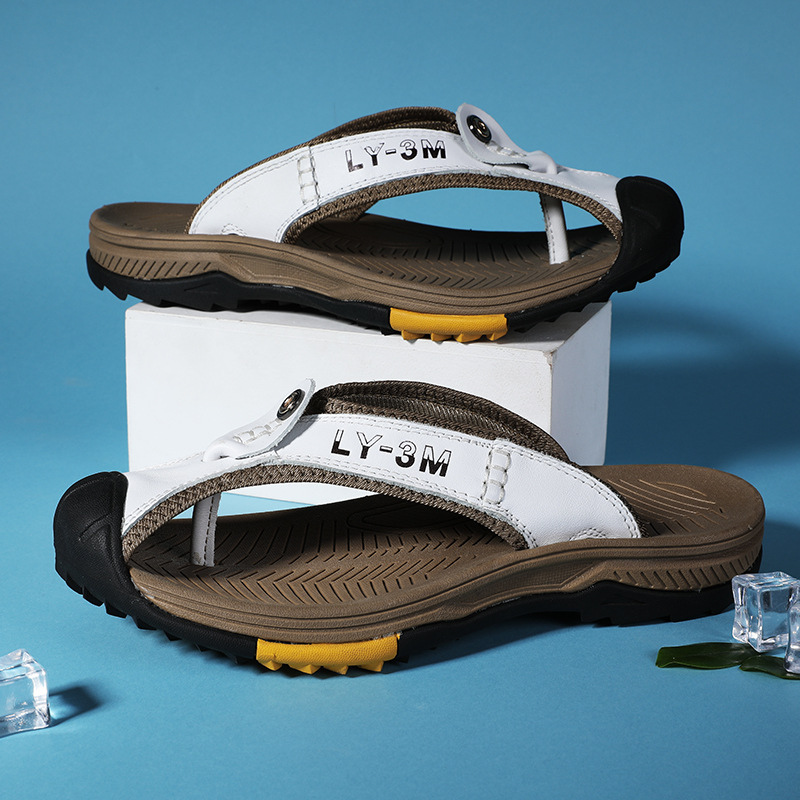 Nieuwe heren slippers van echt - Flip Flop Leather Men recensie en prijs