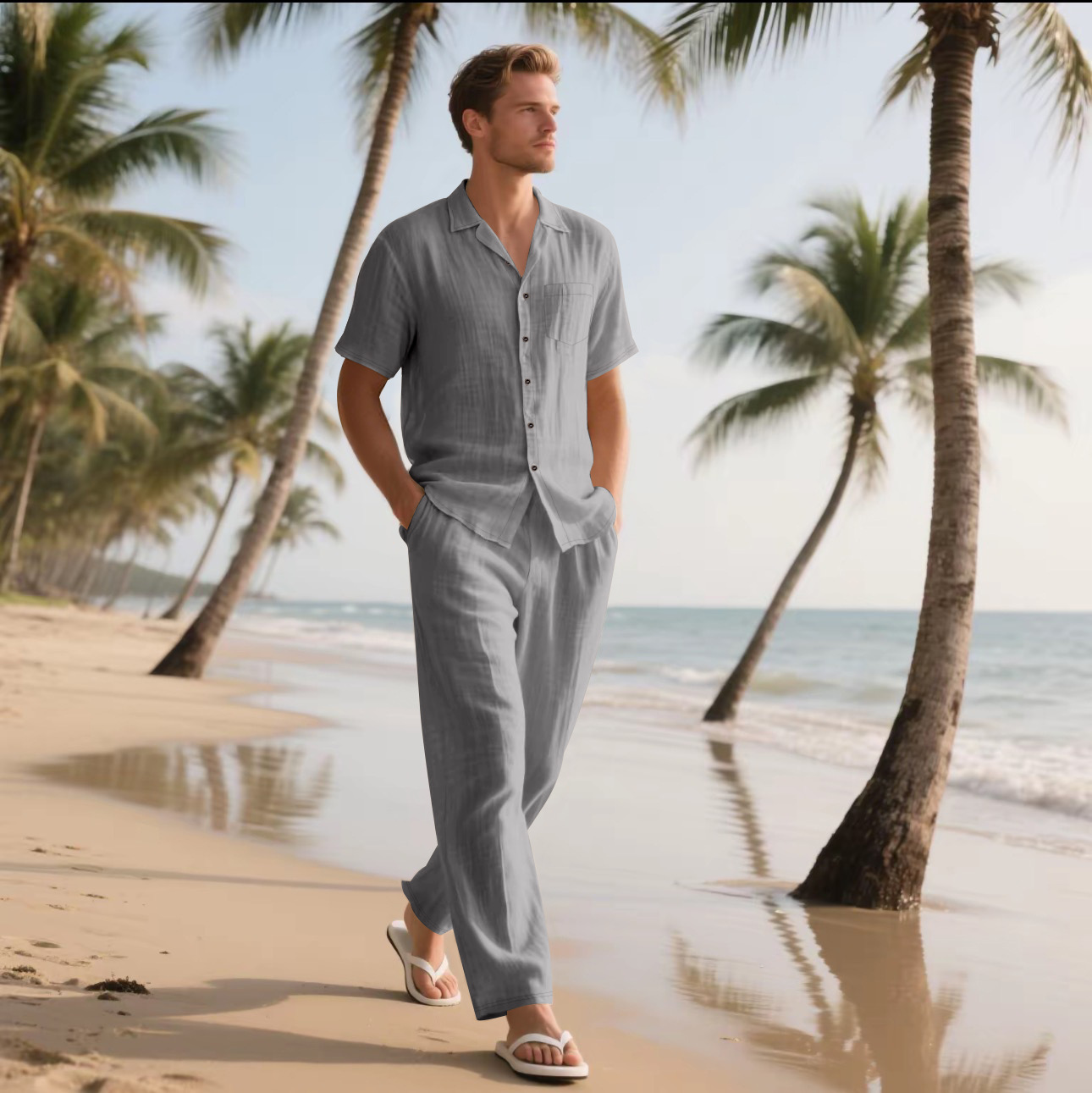 Zomer heren nieuwe linnen casu - Short Linen Drawstring recensie en prijs