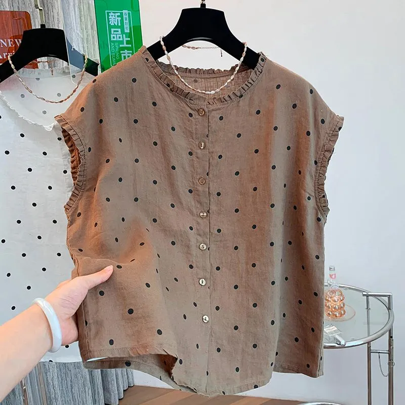 Dames retro linnen katoenen bl - Shirt Camp Collar recensie en prijs