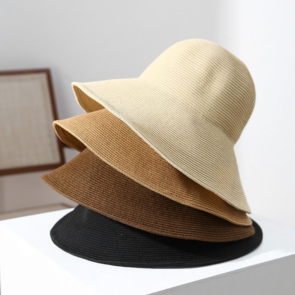 Comfortabel om te dragen Effen - Bucket Hat Straw recensie en prijs