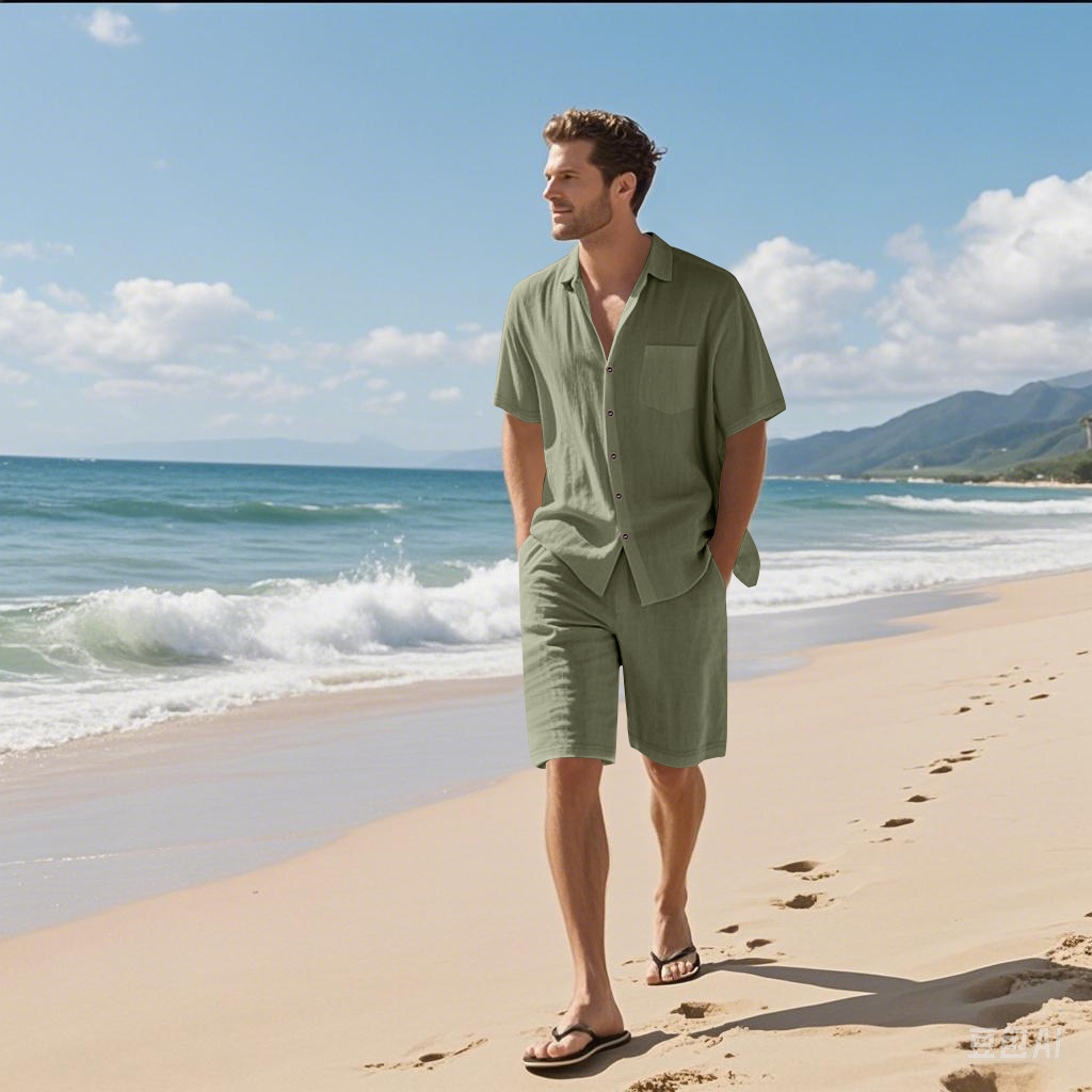 Tweedelige set van linnen met  - Short Linen Drawstring recensie en prijs