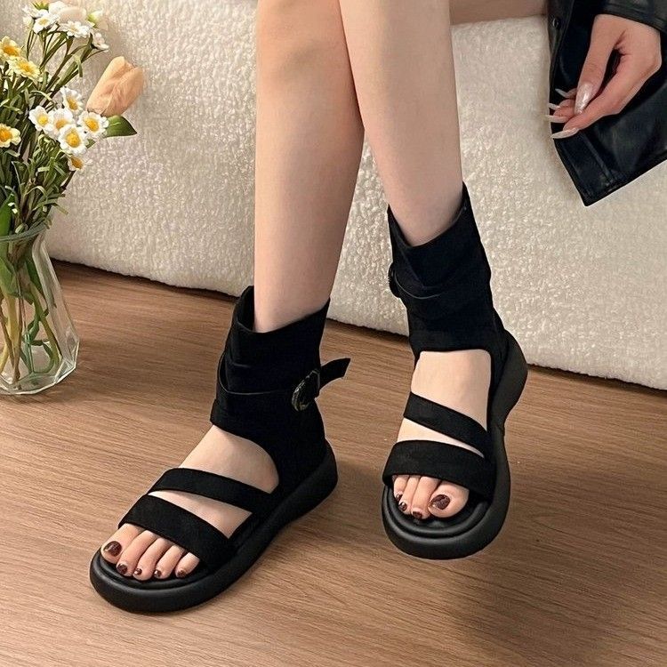 Retro dikke zool casual open t - Casual Sandal Leather recensie en prijs