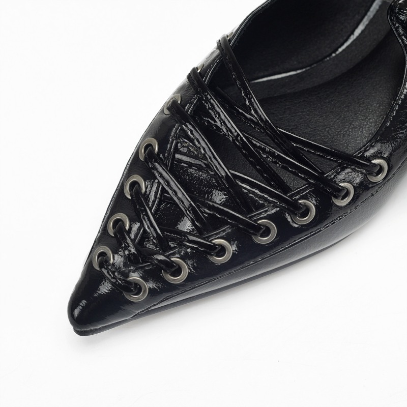 Puntige teen vetersluiting dam - Casual Sandal Leather recensie en prijs